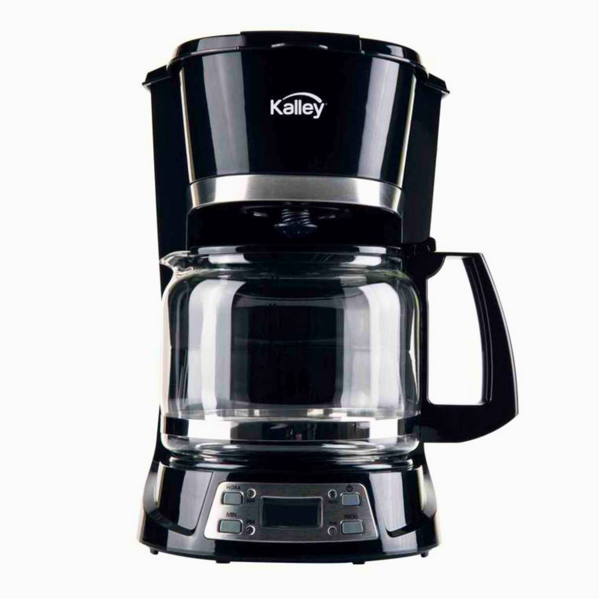 Cafetera Digital Kalley 12 Tazas, 1,5 Litros 900W, K MCD900N Descubre la cafetera negra KALLEY K-MCD900N con un sistema perfecto para acompañarte por la mañana con un delicioso o en cualquier momento de del día. Simplemente elige la hora y prográmala para disfrutar de tu café recién hecho a la hora elegida. Su capacidad es perfecta para preparar hasta 12 tazas de café. Tiene un sistema antigoteo y un sistema bajo y constante para mantener el contenido del agua caliente. Su filtro es removible y lavable. •	Potencia 900W •	Capacidad de 12 tazas para compartir en familia •	Dispone de filtro permanente y sistema antigoteo •	Programable con panel digital •	Incluye cuchara dosificadora